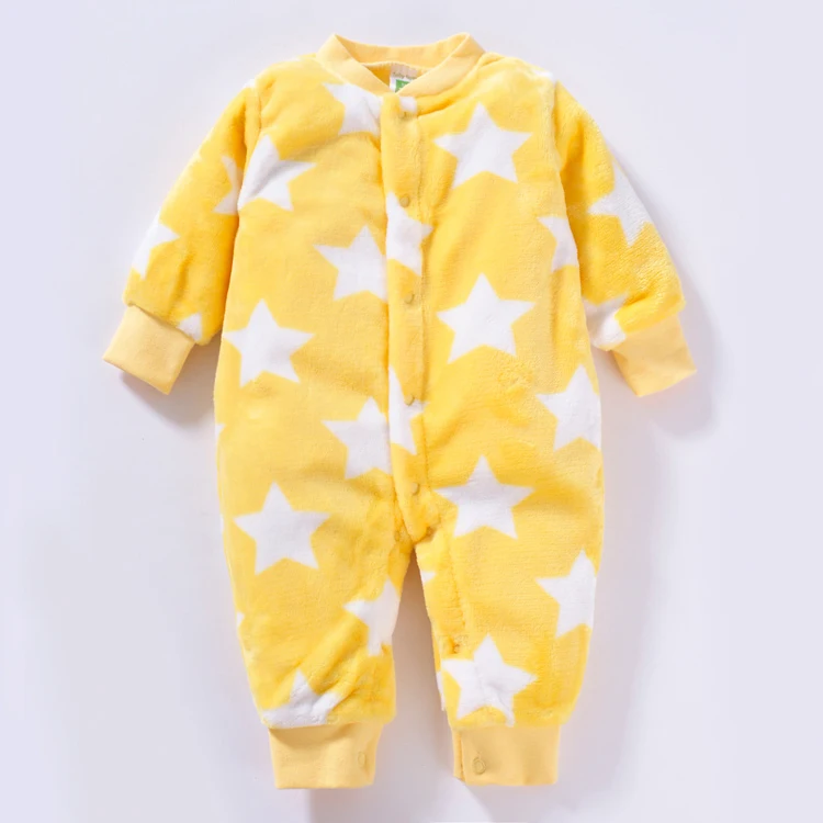 

New 2016 spring autumn jumpsuits infant overalls for newborns baby clothes girls coral fleece star Romper baby costume creepers