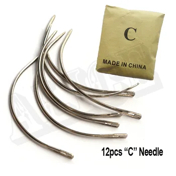 

12pcs C Shape Needles 6cm Curved Needle Weaving Hair Needles For Hair Weave
