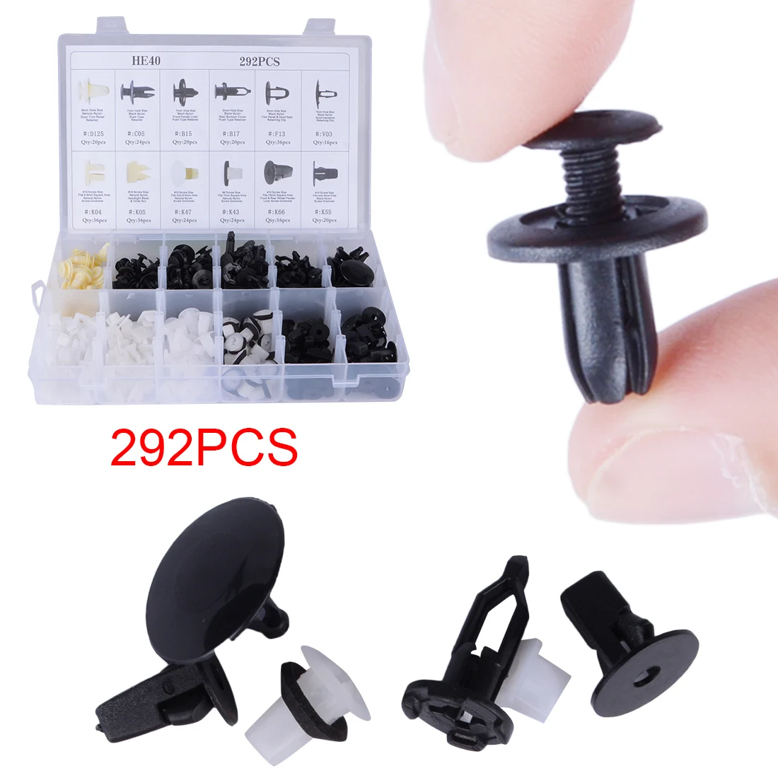 

Dewtreetali 292pcs Car Fender Bumper Clip Fastener Mixed 12 Sizes Fixed Rivet Universal for Toyota Mitsubishi Car Styling