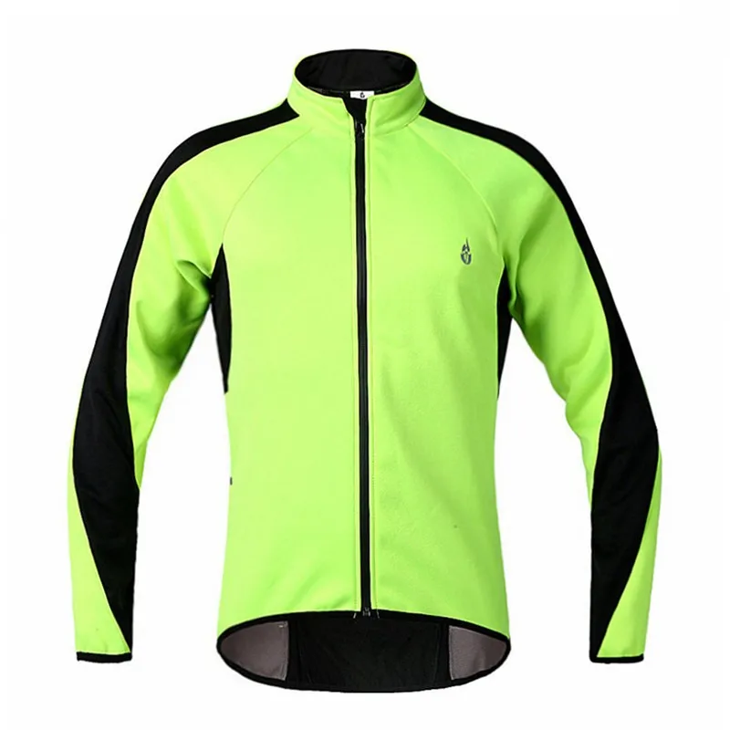 Флуоресцентная зеленая термальная флисовая велосипедная куртка мужская женская велосипедная одежда chaqueta ciclismo Водонепроницаемая велосипедная зимняя куртка