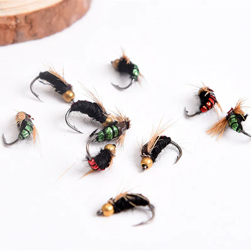 Attractive 40pcs Fly fishing Lure Hooks And box Bee Insects Style Salmon Flies Trout Single Dry Fly Fishing Lakes Fishing Tackle