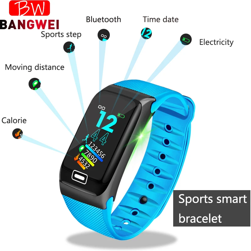 

BANGWEI Smart Sport Watch Men IP67 Waterproof Watches Women's Heart Rate Blood Pressure Monitor Fitness Tracker Pedometer Watch