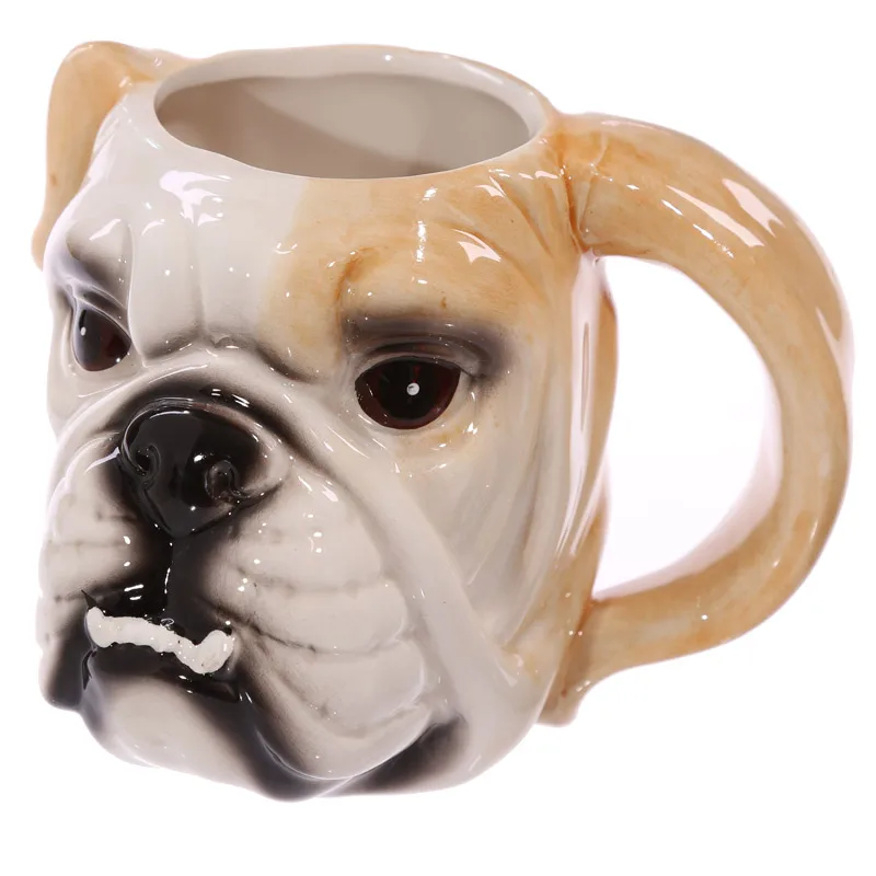 1Piece Animal Head Ceramic Mug Dog Shaped Mug 3D Head Coffee Mug