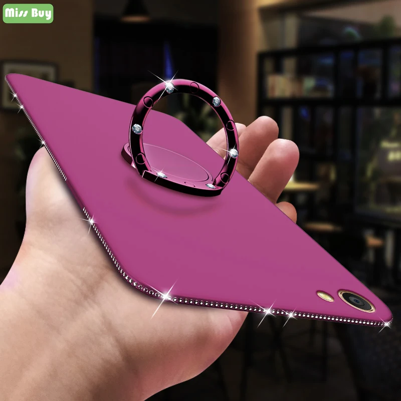 

Phone Case for OPPO A83 A59 A57 A39 A53 A51 F1S F3 F5 F9 Pro A7X Case Cover Soft Silicone Diamond Drilling Finger Ring Holder