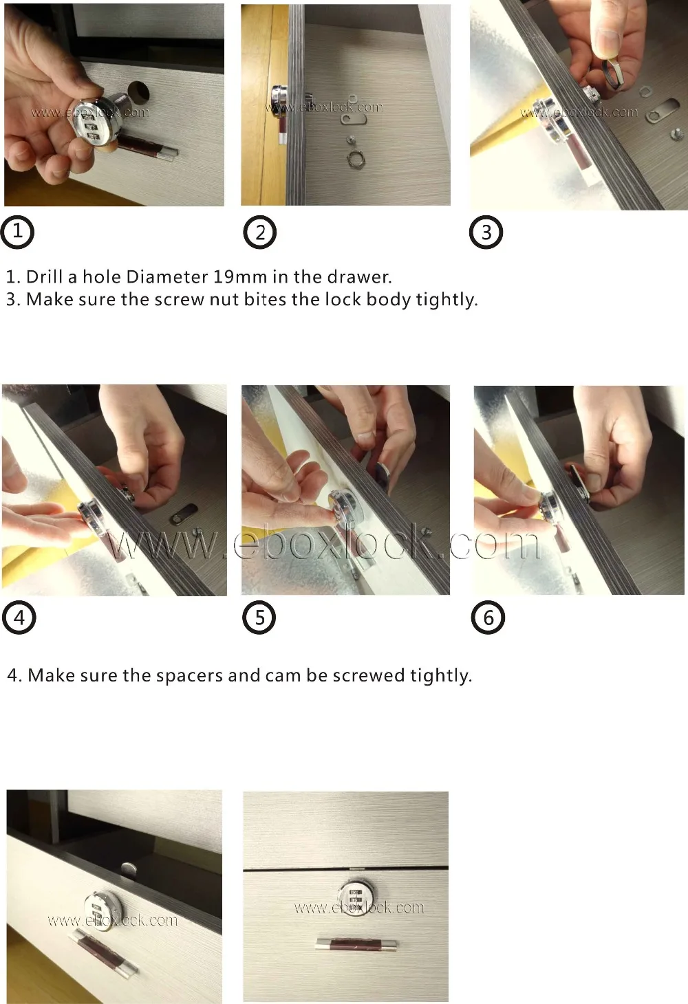 MC0319 Combi cam lock Installation eboxlock