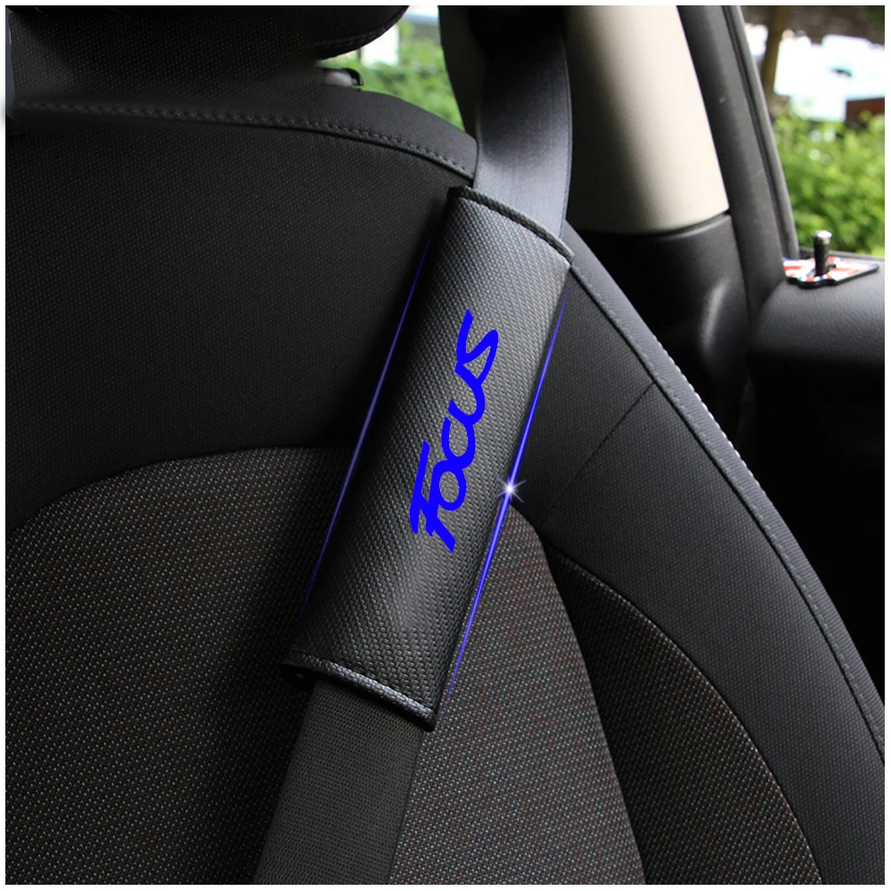 Светоотражающие Наплечные накладки для автомобильного ремня безопасности, безопасный Чехол для ремня безопасности для Ford FOCUS, автостайлинг, автозапчасти, 2 шт