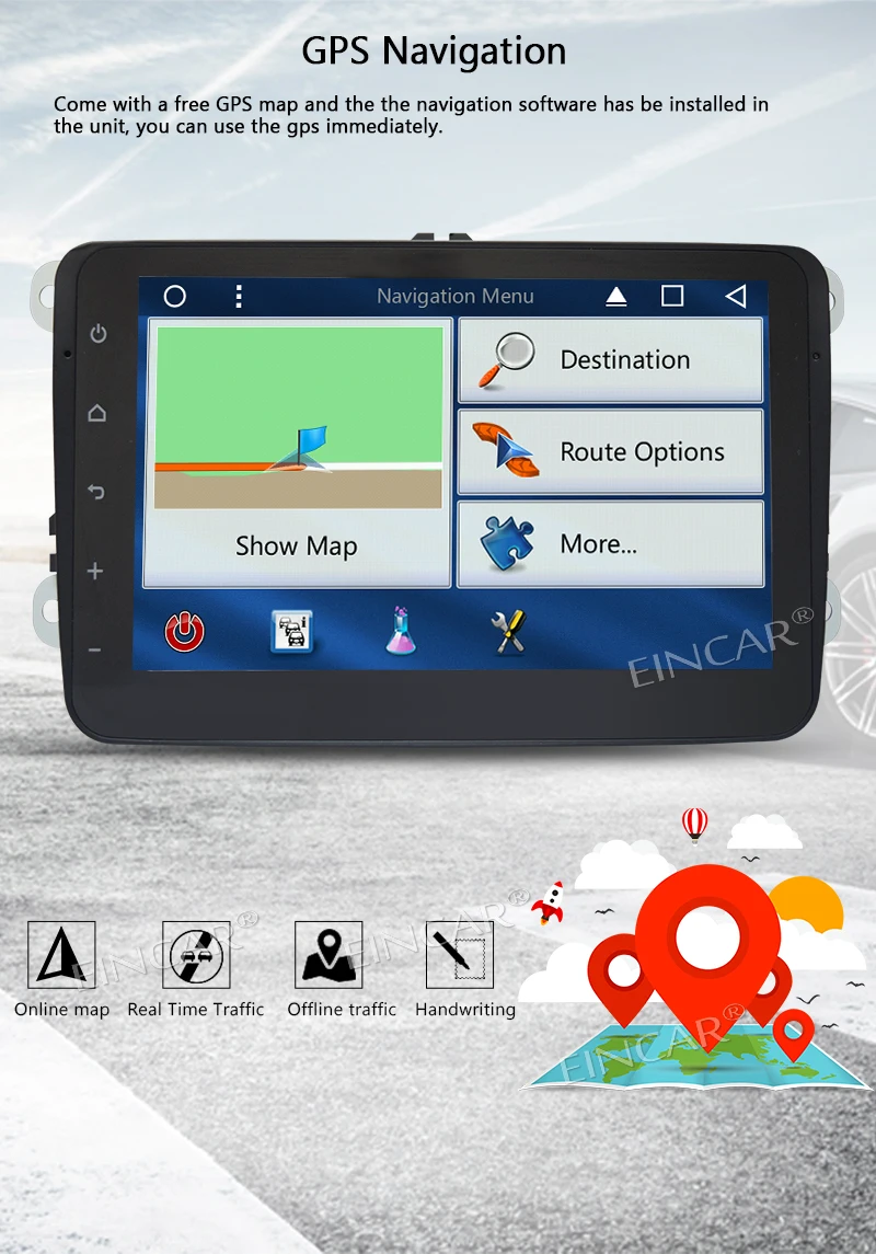 Excellent Wireless Backup Camera!! EinCar 2Din Android 7.1 Car Stereo for Volkswagen In Dash Radio GPS Navigation WiFi AM/FM Radio Canbus 6 Excellent Wireless Backup Camera!! EinCar 2Din Android 7.1 Car Stereo for Volkswagen In Dash Radio GPS Navigation WiFi AM/FM Radio Canbus 6