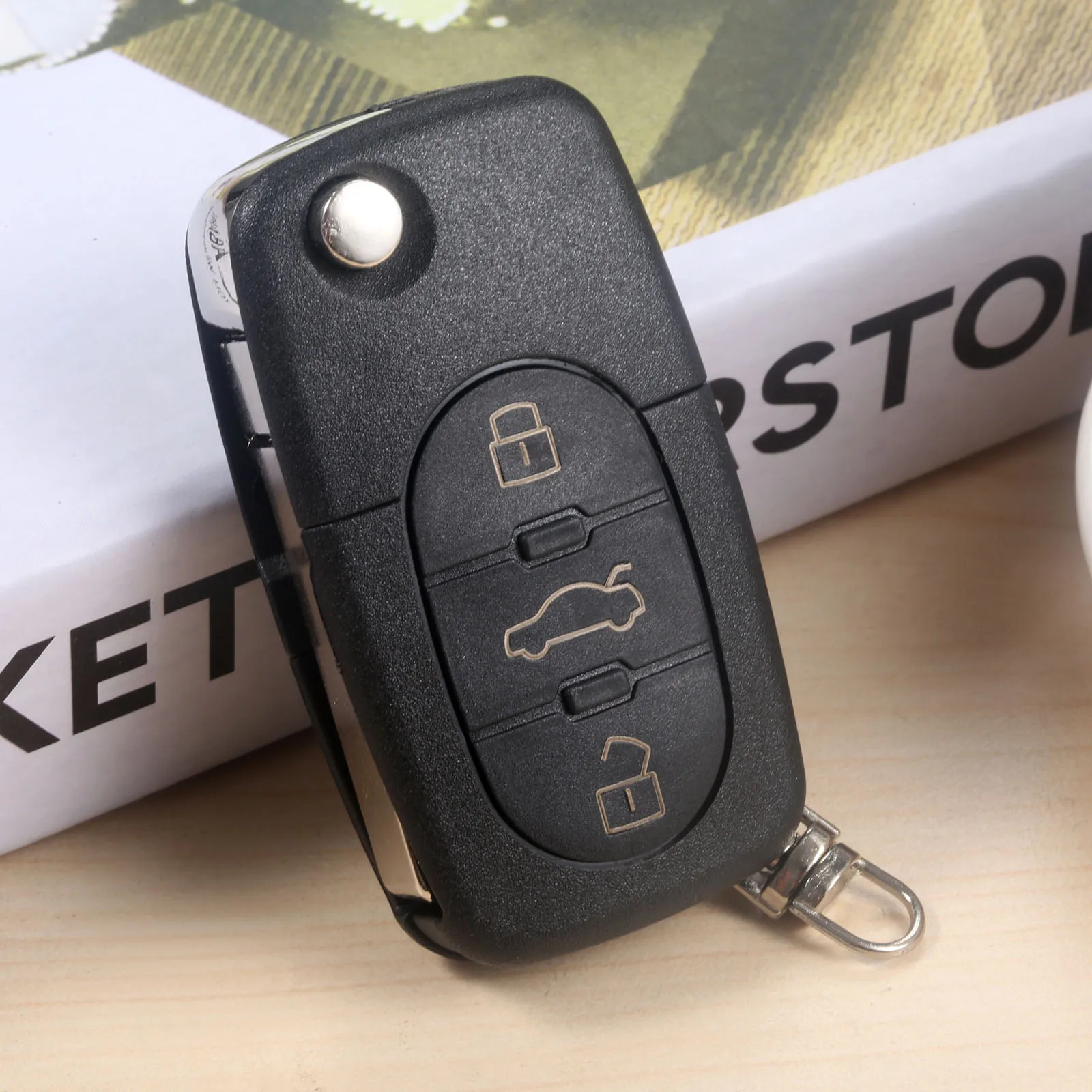 

433MHz 3 Buttons Remote Folding key Keyless Entry Fob ID48 Chip Transponder Chip Fit For Audi A6 TT 4D0837231K Old Models