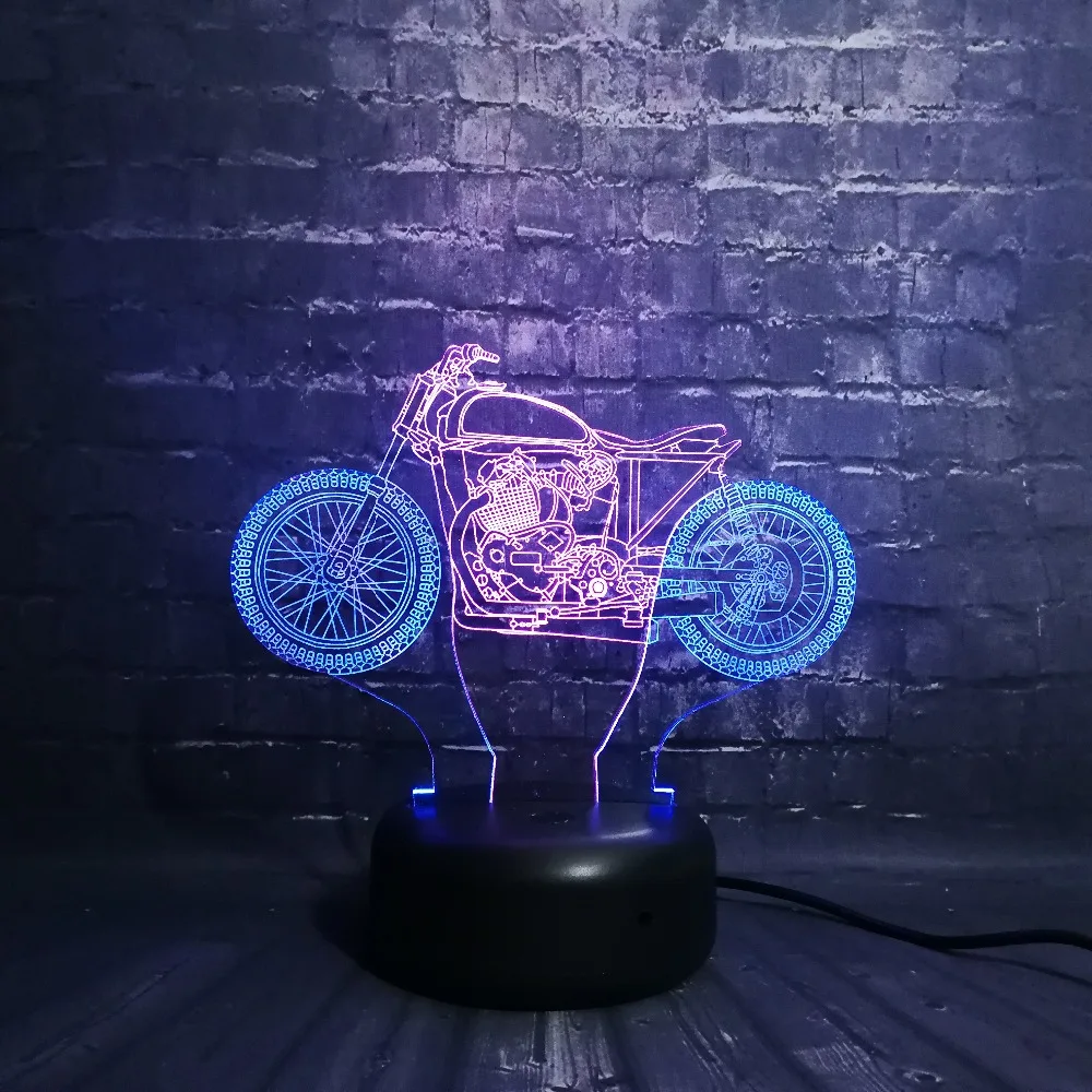 Новинка 3D лампа Mixcolor мотоцикл USB ночник настроение насекомые детские игрушки RGB