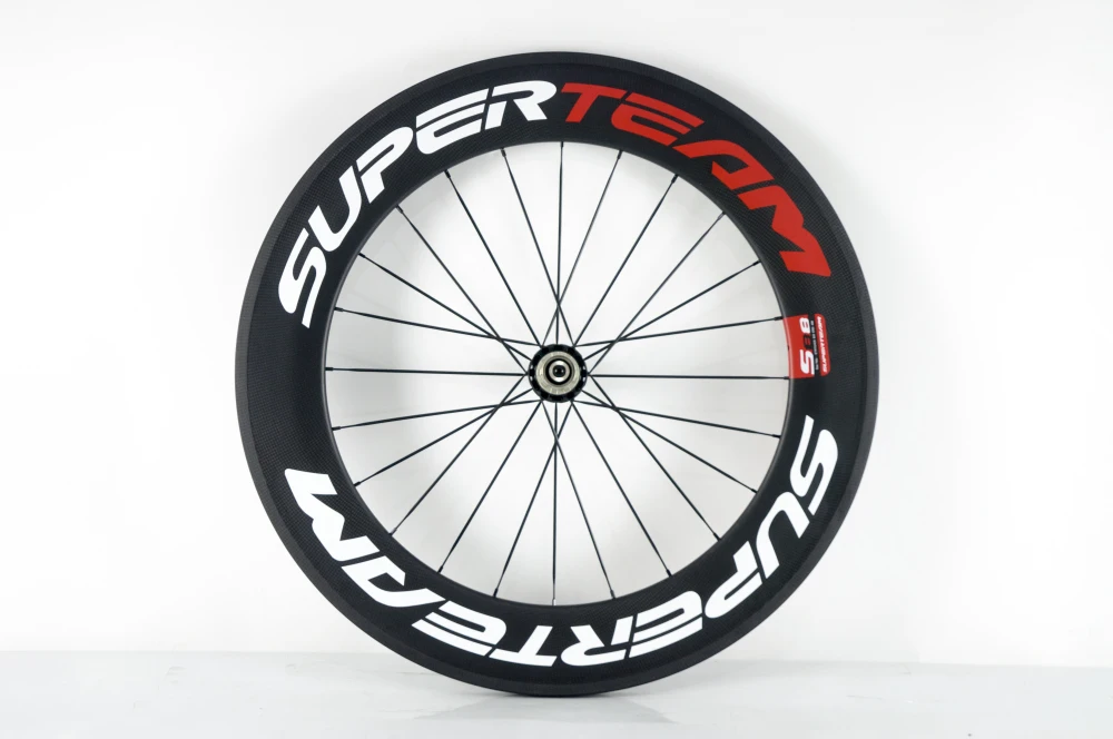 Best Superteam Front 60 Rear 88mm carbon wheelset full carbon bicycle wheels 700C Red/White 2