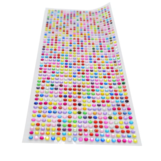 3mm 4mm 5mm 6mm Self Adhesive Crystal Rhinestone Stickers Mobile Phone Car Art Craft Decals Scrapbooking Bling Acrylic Stickers multicolor