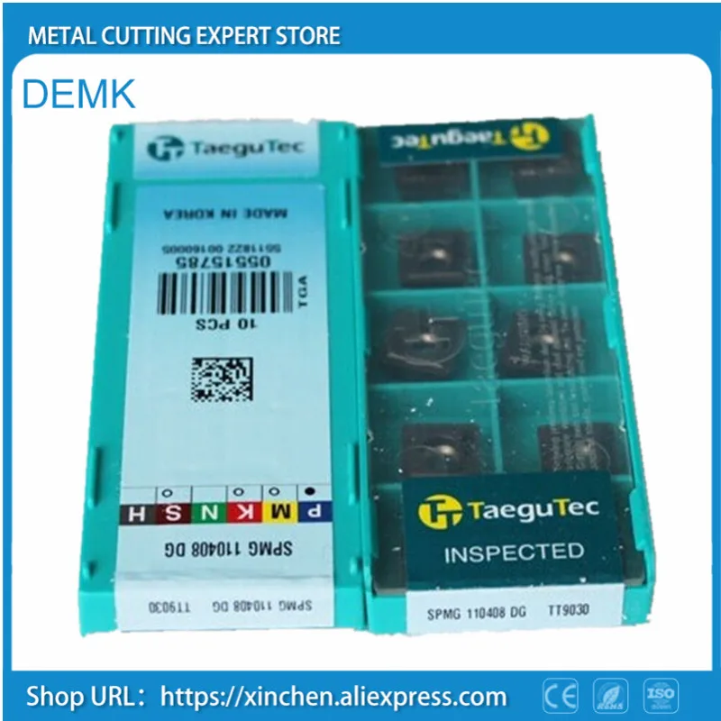 Нож SPMG 110408 DG TT9030 10 шт. для taegutec с ЧПУ u-типа быстрое сверло Карбидное лезвие обработка нержавеющей стали и стали