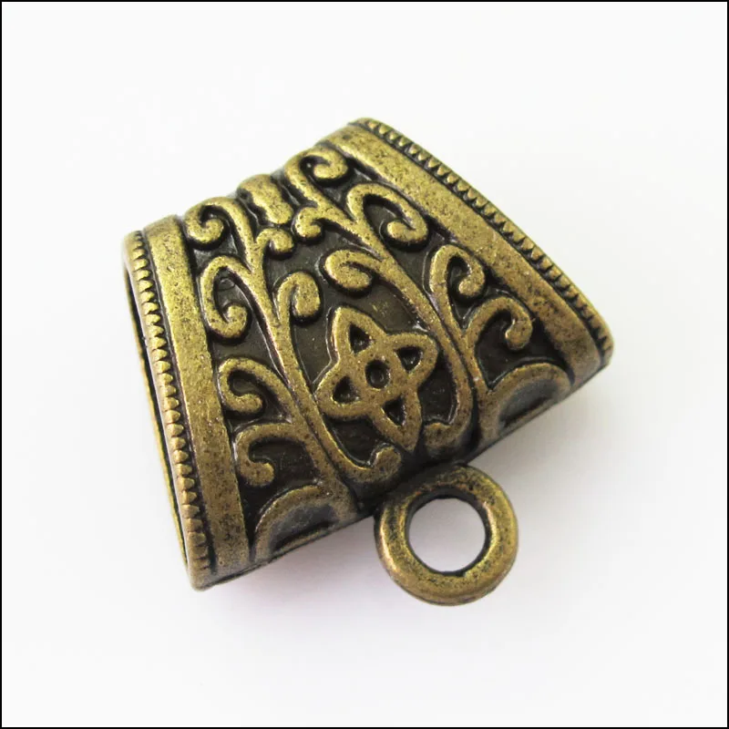 

2Pcs Antiqued Bronze Flower Bail Bead Fit Bracelet Charms Connectors 23mm