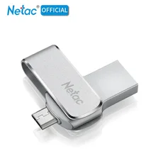 Netac U380 Micro USB флэш-накопитель 16 ГБ 32 ГБ 64 Гб OTG Android USB 3,0 флэш-диск серебристый 16 32 64 Гб SB3.0 Aluninum сплав флешки