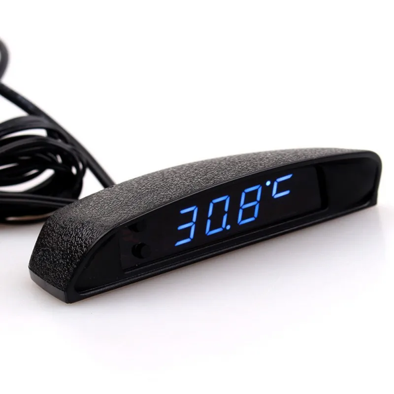 

12V Original Car Electronic Clock 4 Colors Luminous Interior Temperature Meter Voltmeter Auto Accessories
