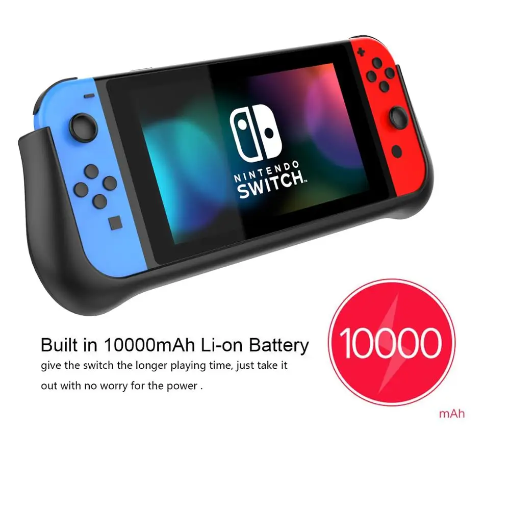 

Switch Gamepad Battery Charger Case 10000mAh Power Bank External Game Pad Charging Cover with Kickstand Function For N-Switch
