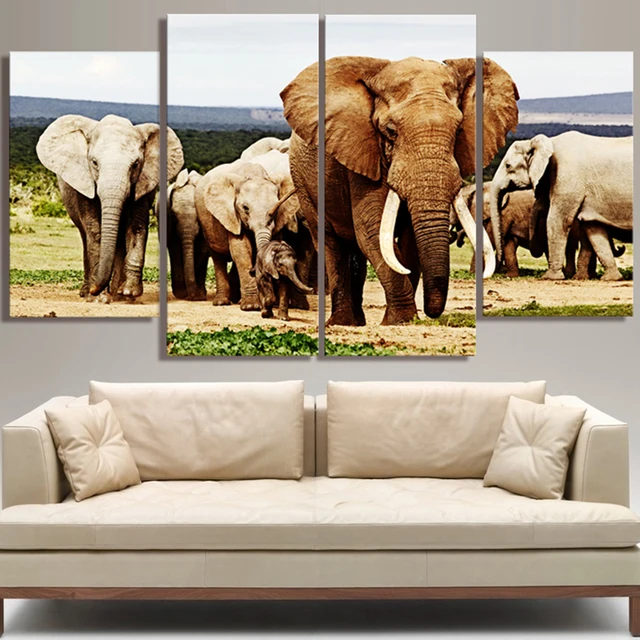 No Frame Africa Elephant Vintage Animals Modular Pictures Oil Canvas Art Painting On Wall Diy Decor No Frame Africa Elephant Vintage Animals Modular Pictures Oil Canvas Art Painting On Wall Diy Decor