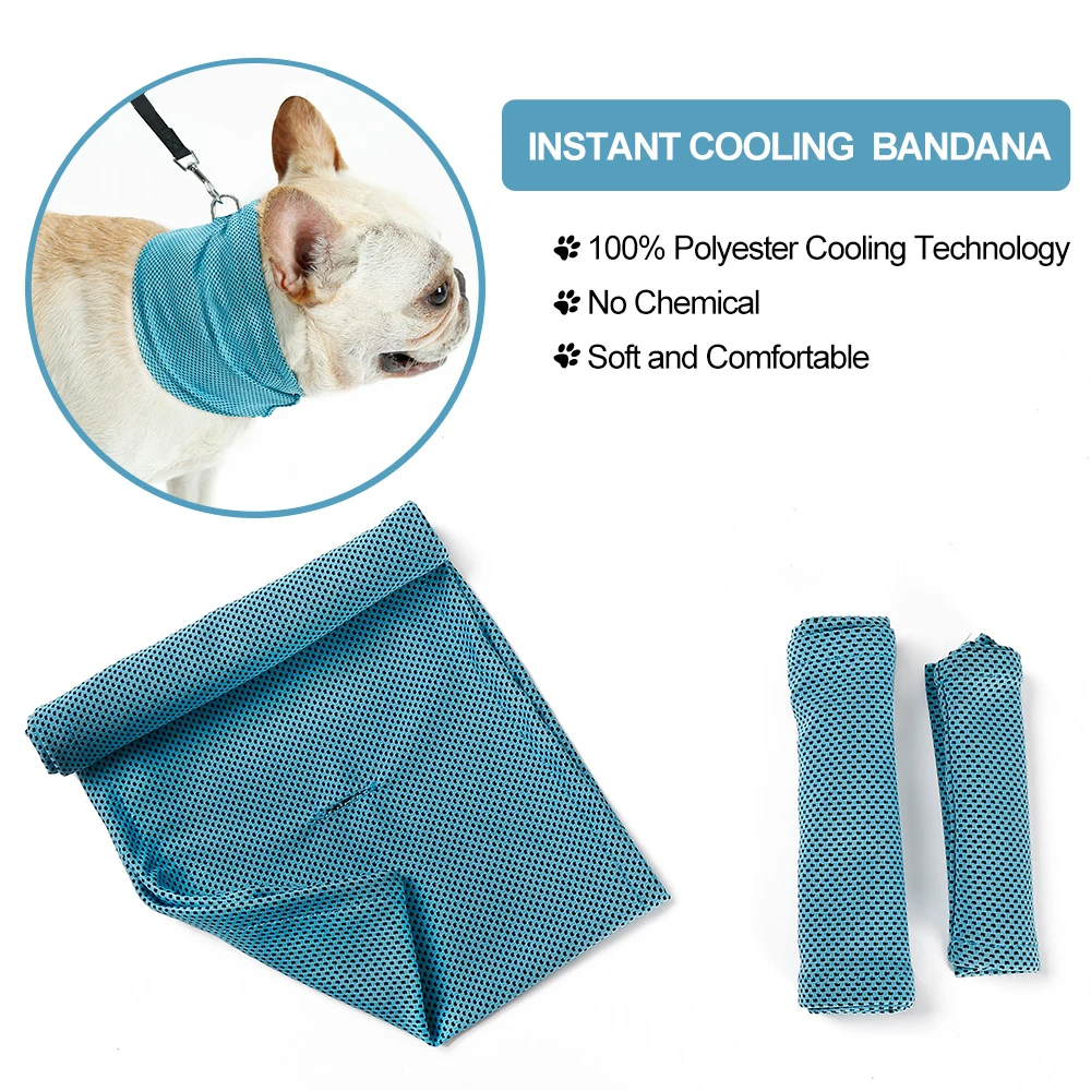 Instant Ice Cooling Dog Bandana Summer Dog Colling Collar Pet Scarf for Small Dogs collar perro for Chihuahua French Bulldog