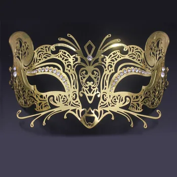 

12PCS/Lot Sexy Black White Gold Silver Metal Laser Cut Cat Design Venetian Masquerade Mask Wedding Party Masks Wholesale