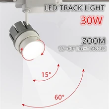 Светодиодный светильник с фокусировкой cob 30 Вт угол зума Регулируемый свет угол для одежды витрина Шоурум Точечный светильник потолочный рельсовый точечный светильник