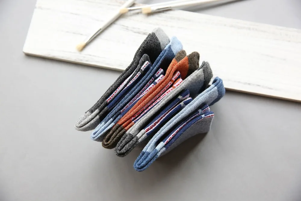 5 pairs зима мужские носки Чистого Хлопка спорт В Трубке Носки SCOKS Вышитые