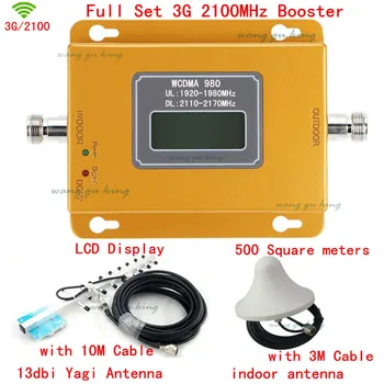 

new Mobile 3G Signal Booster 3g Signal Repeater Amplifier LCD Display Mini 3G LTE WCDMA UMTS 2100Mhz 3G Repeater full set