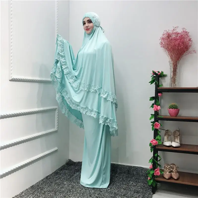 2 шт. abaya Robe Khimar Дубай, Турция мусульманский хиджаб платье кафтан цзилбаб Caftan молитва Исламская одежда Рамадан набор поклонения Халат