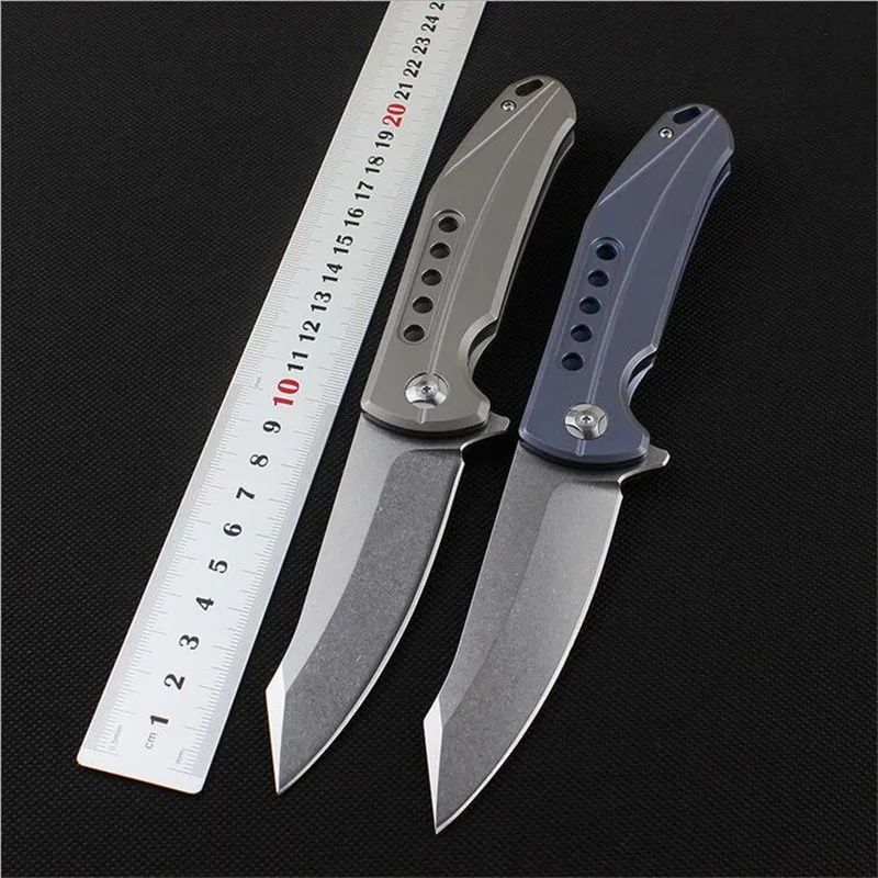 

Folding D2 Blade Titanium Handle bearing Flipper Tactical kitchen Knife Outdoor Survival Camping Pocket Hunt EDC Tool
