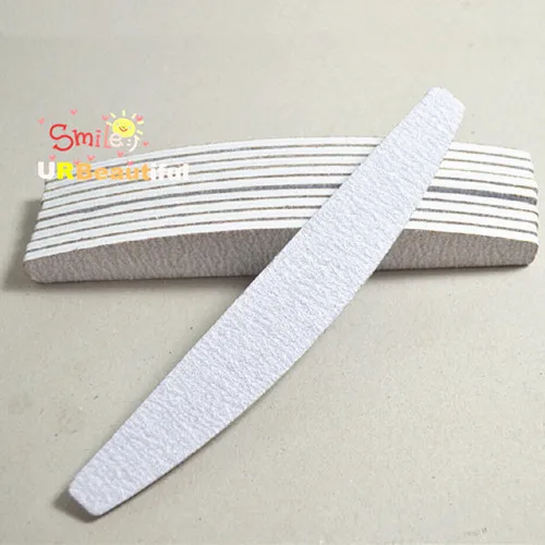 

10pcs Professional Nail Art Double Side Curved Emery Board Grey Sandpaper Half Moon Nail File Buffer Block Manicure Tool