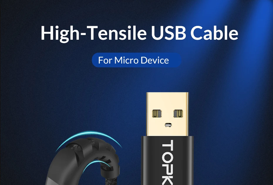 1 متر مايكرو USB كابل سريعة تهمة QC3.0 USB سريع بيانات الشحن كابل