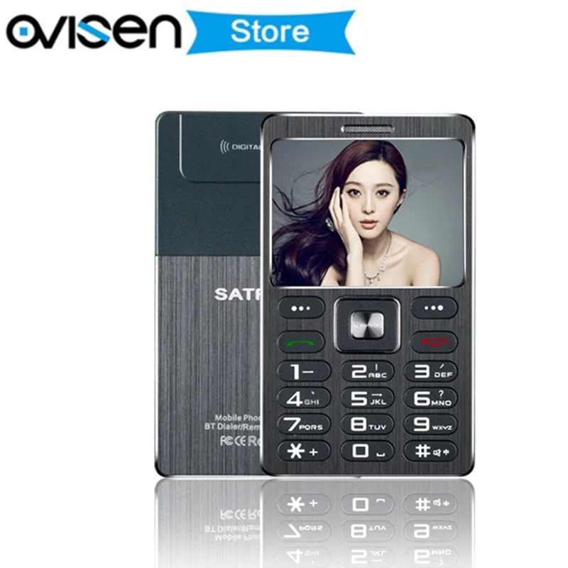 

Cheap Ultra Slim Mobile Phone Fsmart SATREND A10 Russian Keyboard Dual Sim 1.77" Super Mini Credit Card Cellphone Metal Body