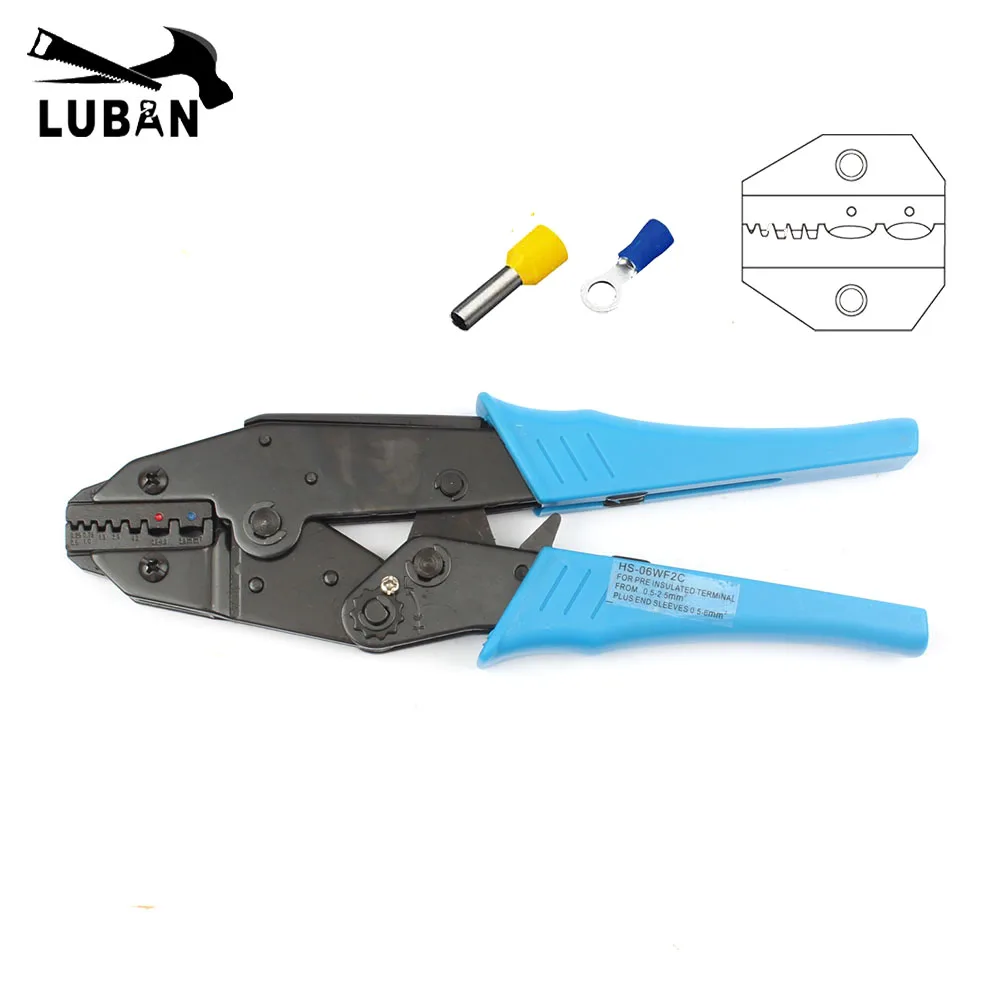 HS 06WF2C EUROP СТИЛЬ инструмент RATCHET обжимной опрессовка плоскогубцы 0.5 2.5mm2