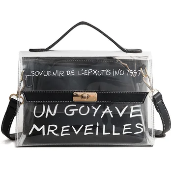 

Fashion Lady Women Handbags Transparent Bag Clear PVC Jelly Small Tote Messenger Bags Female Crossbody Shoulder Bag travel bags