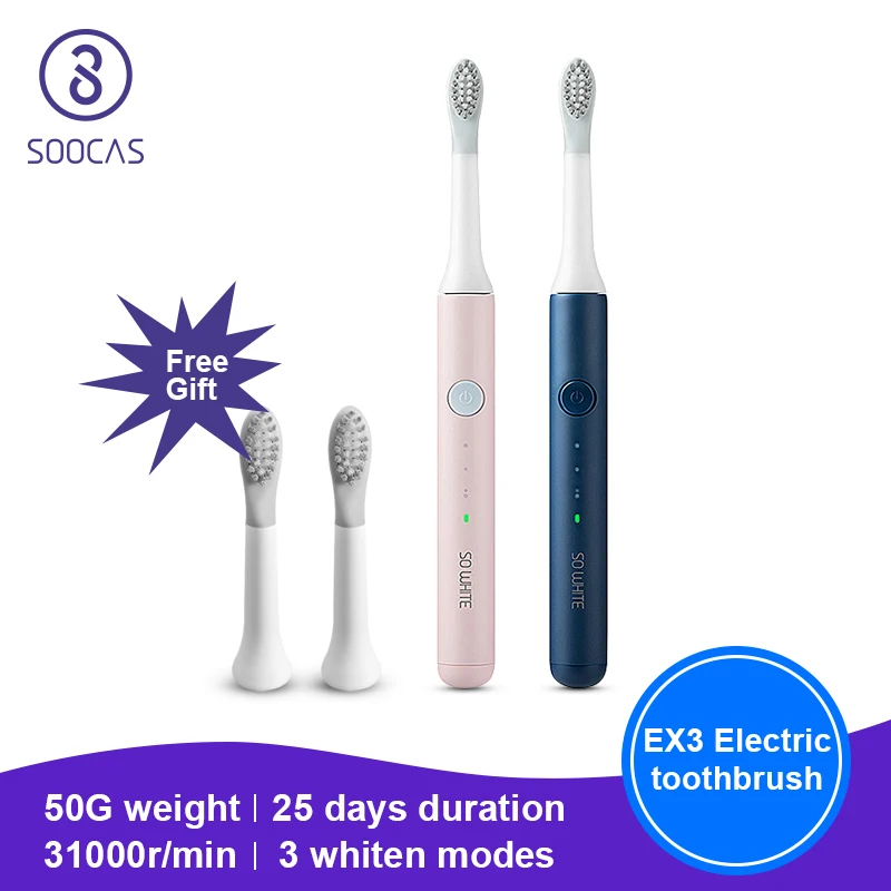 

SOOCAS SO WHITE EX3 Electric Sonic Toothbrush Xiaomi Ultrasonic Automatic Rechargeable tooth brush Adult waterproof for travel