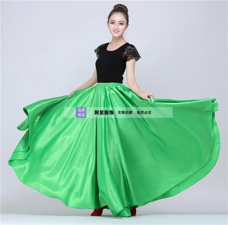 Длинная шелковая юбка с большим подолом(360, 540, 720), длинная шелковая юбка Faldas, Длинная женская черная юбка, уникальная женская юбка с высокой эластичной талией 90 см
