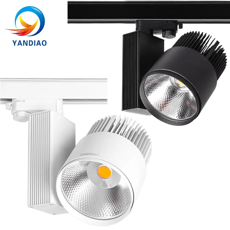 

YANDIAO LED Track Light 40W 50W COB Rail Spotlights Lamp Leds Tracking Fixture Spot Lights Bulb for Store Shop Mall Exhibition