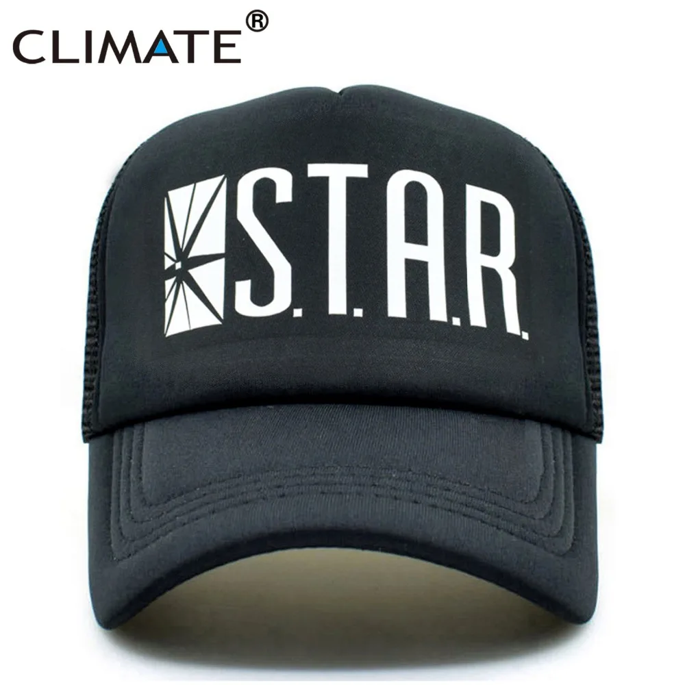 

CLIMATE New STAR Trucker Caps Cap Men Women Cool Star Mesh Baseball Caps Black Summer Net Trucker Caps Hat For Men