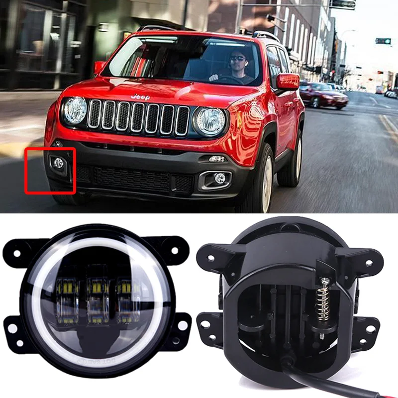 2PCS Pair 4 Inch 30W LED Fog Light For Jeep Wrangler JK 07 14 High Power