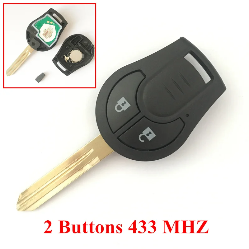 Prix pour 2 Boutons À Distance Clé, 433 MHZ Pour Nissan, nouvelle Télécommande De Remplacement Tête D'entrée Sans Clé D'allumage De Voiture Fob Uncut Pour Nissan Prix pour 2 Boutons À Distance Clé, 433 MHZ Pour Nissan, nouvelle Télécommande De Remplacement Tête D'entrée Sans Clé D'allumage De Voiture Fob Uncut Pour Nissan