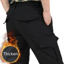 Мужские брюки карго зимние двухслойные утепленные флисовые Теплые Мешковатые хлопковые повседневные брюки для мужчин военные камуфляжные тактические брюки