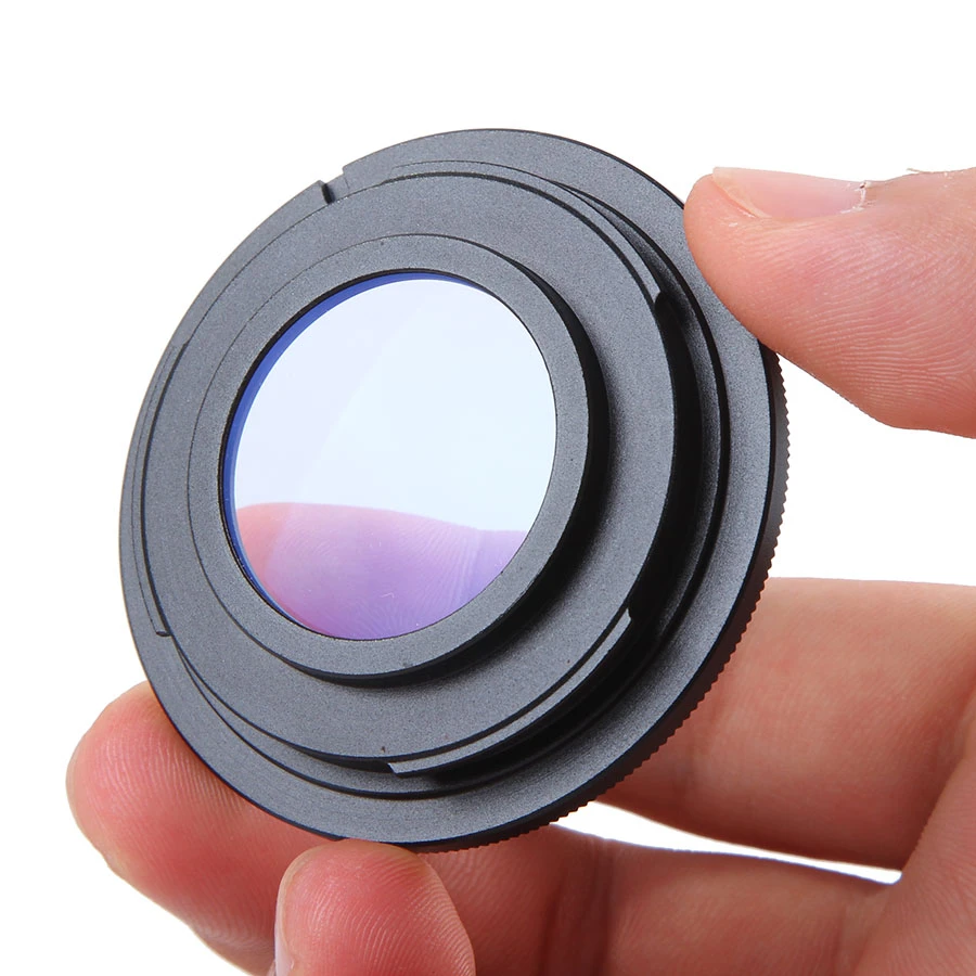 Metal Black Camera Lens Adapter Ring with Glass M42 Thread Mount Lens