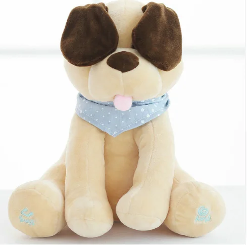 30 см Peek A Boo собака плюшевая кукла музыкальная собака с игрушка со звуком для ребенка