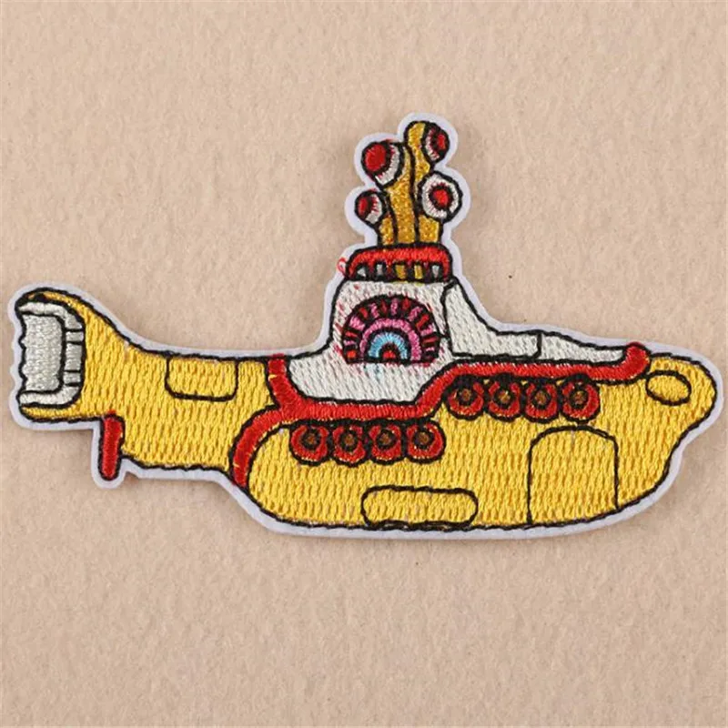 

Clothing diy embroidery iron on patch deal with it cartoon submarine biker patches for clothes stickers fabric free shipping