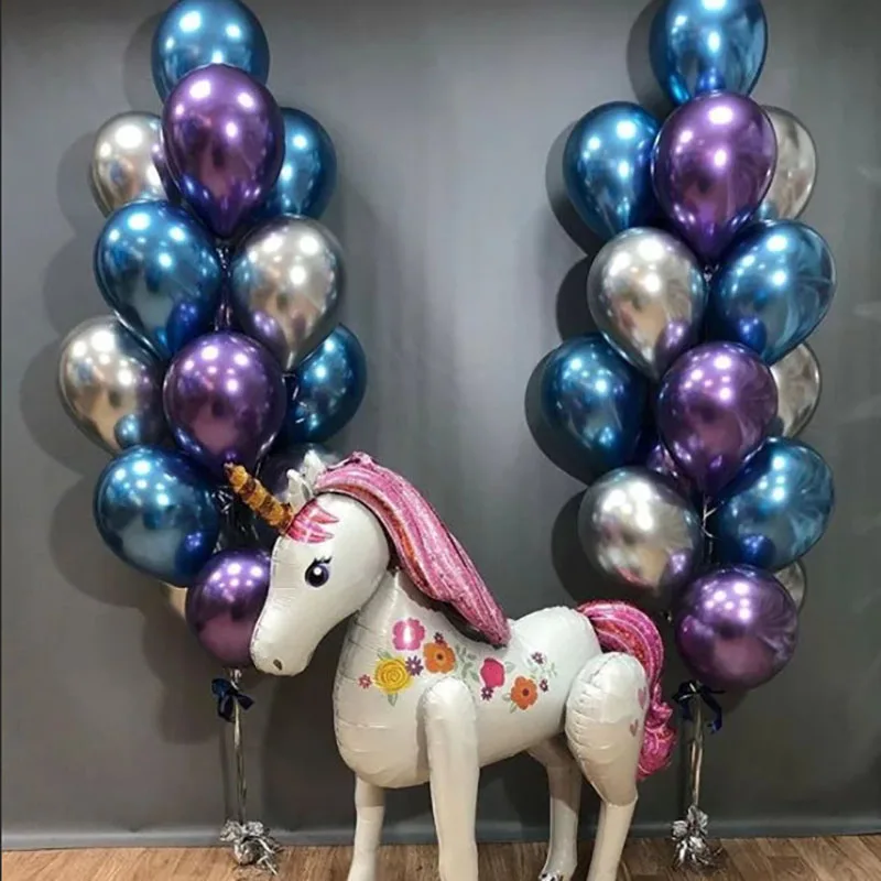

25pcs/set Large Size 3D Unicorn Balloons Aluminum Foil Standing Unicorn Theme Party Balloon Baby Shower Birthday Party Decor