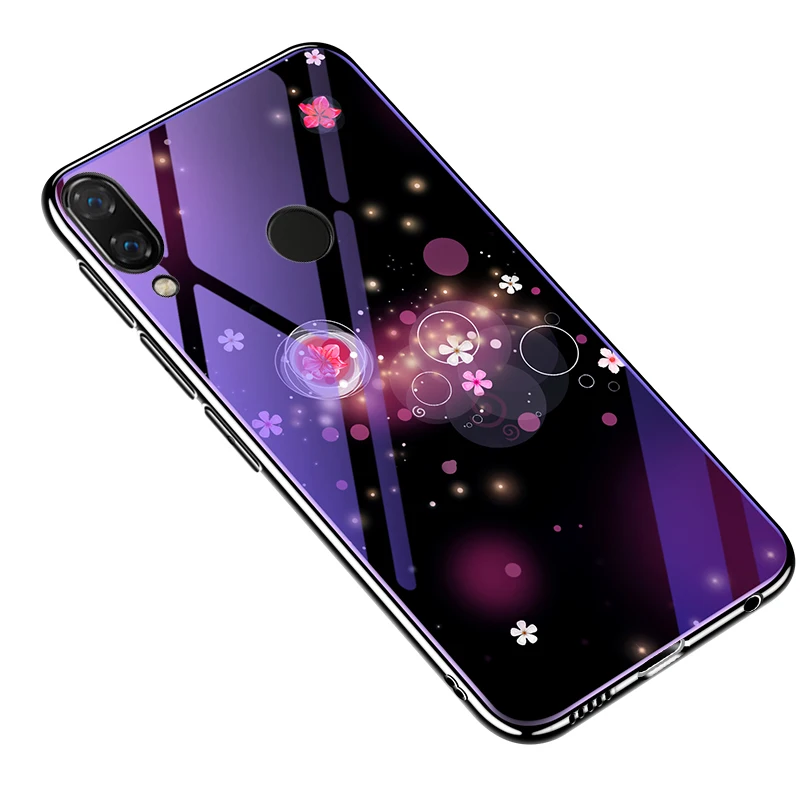 Для Huawei Nova 3i чехол цветок закаленное стекло для телефона полный защитный