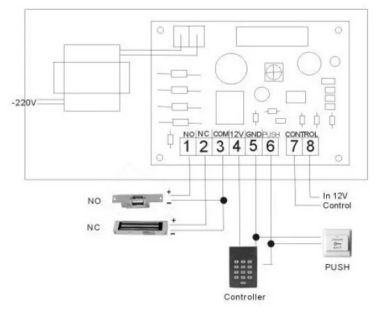 Портативный выделенный блок питания доступа, вход AC100-260 v, выход DC9-14V, нет/NC релейные сигналы