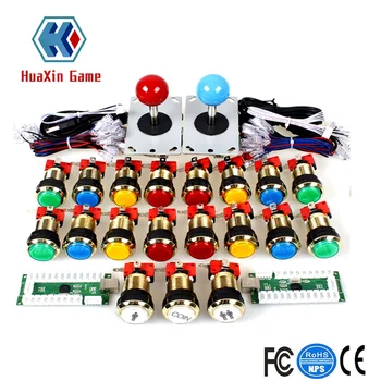 

Two Player Arcade DIY Kits Parts USB Encoder To PC Joystick+ 5Pin Sticker+Gilded 1 & 2 Players Coin LED Lamp Lights Push Button
