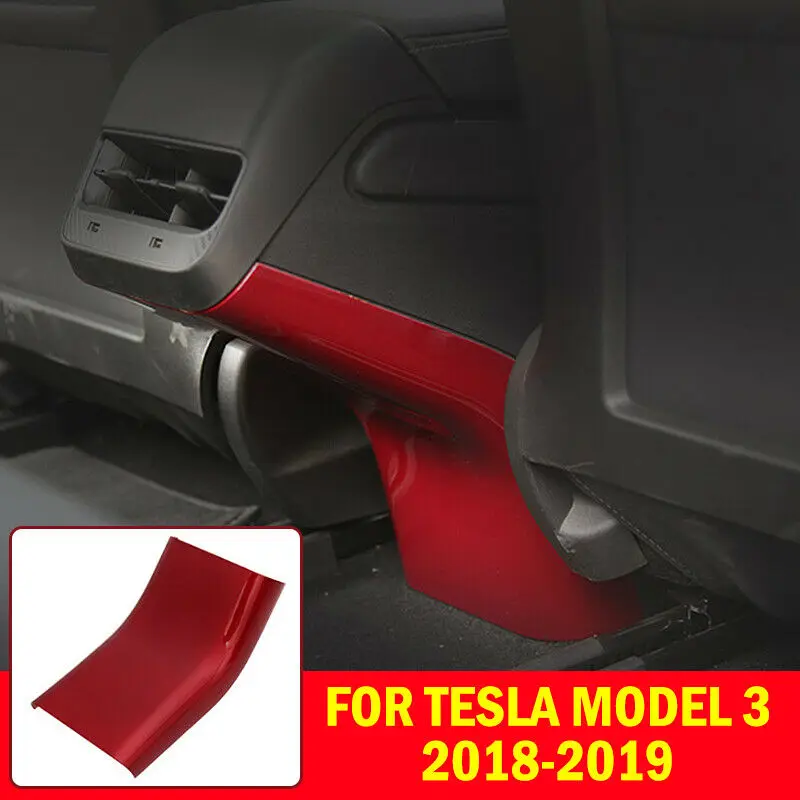 

ABS plastic Rear Anti-Dirty Board Anti-Slip Decorative Cover For Tesla Model 3 2018-2019 Red 40.5*23.5*12.5cm Decoration Frame