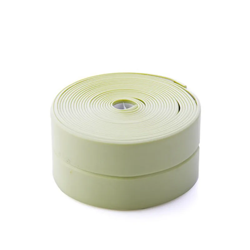 3,8*320 см самоклеющиеся Кухонные керамические наклейки, водостойкие, анти-влажные, ПВХ наклейки для ванной комнаты, угловая раковина, уплотнительное кольцо, лента - Цвет: Зеленый
