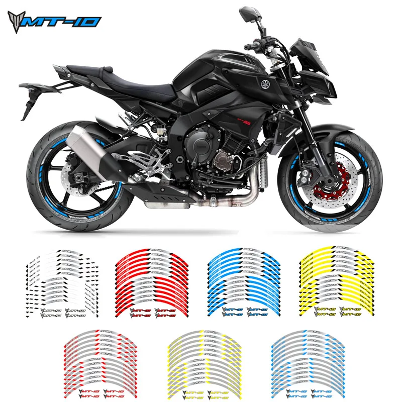 Новый 12 шт. Fit колеса мотоцикла Стикеры в полоску светоотражающие наклейки обода для yamaha MT-10